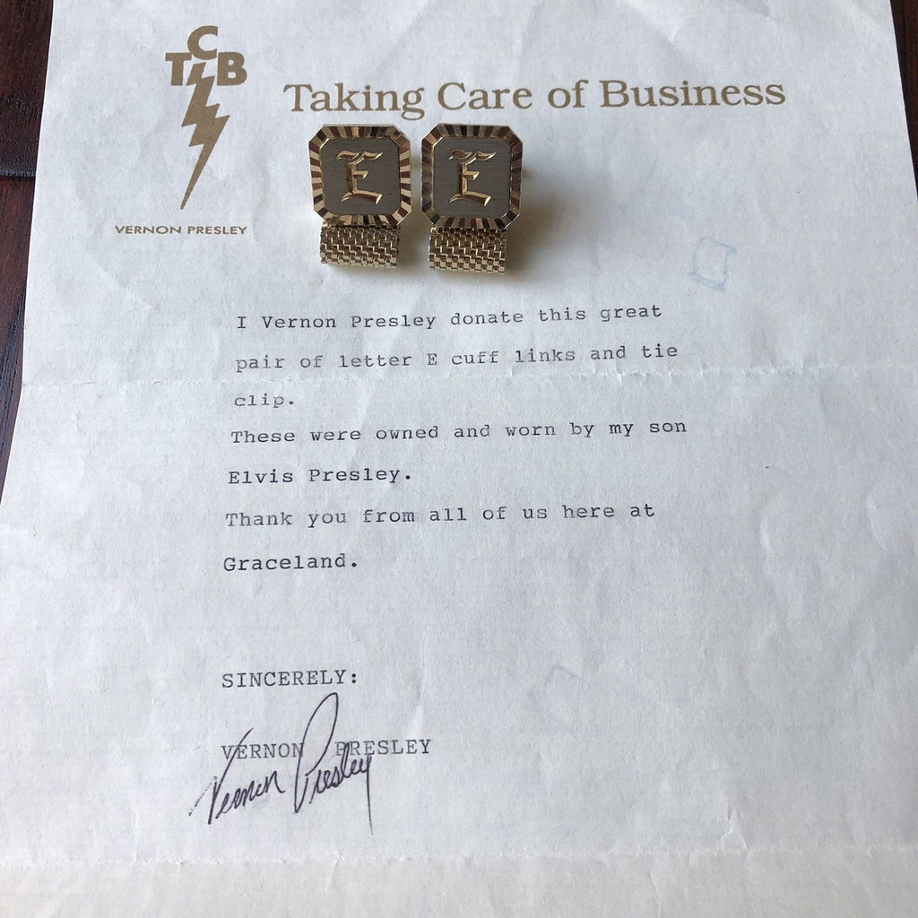 ELVIS PRESLEY * Personally OWNED & WORN CUFF LINKS * COA From His Father