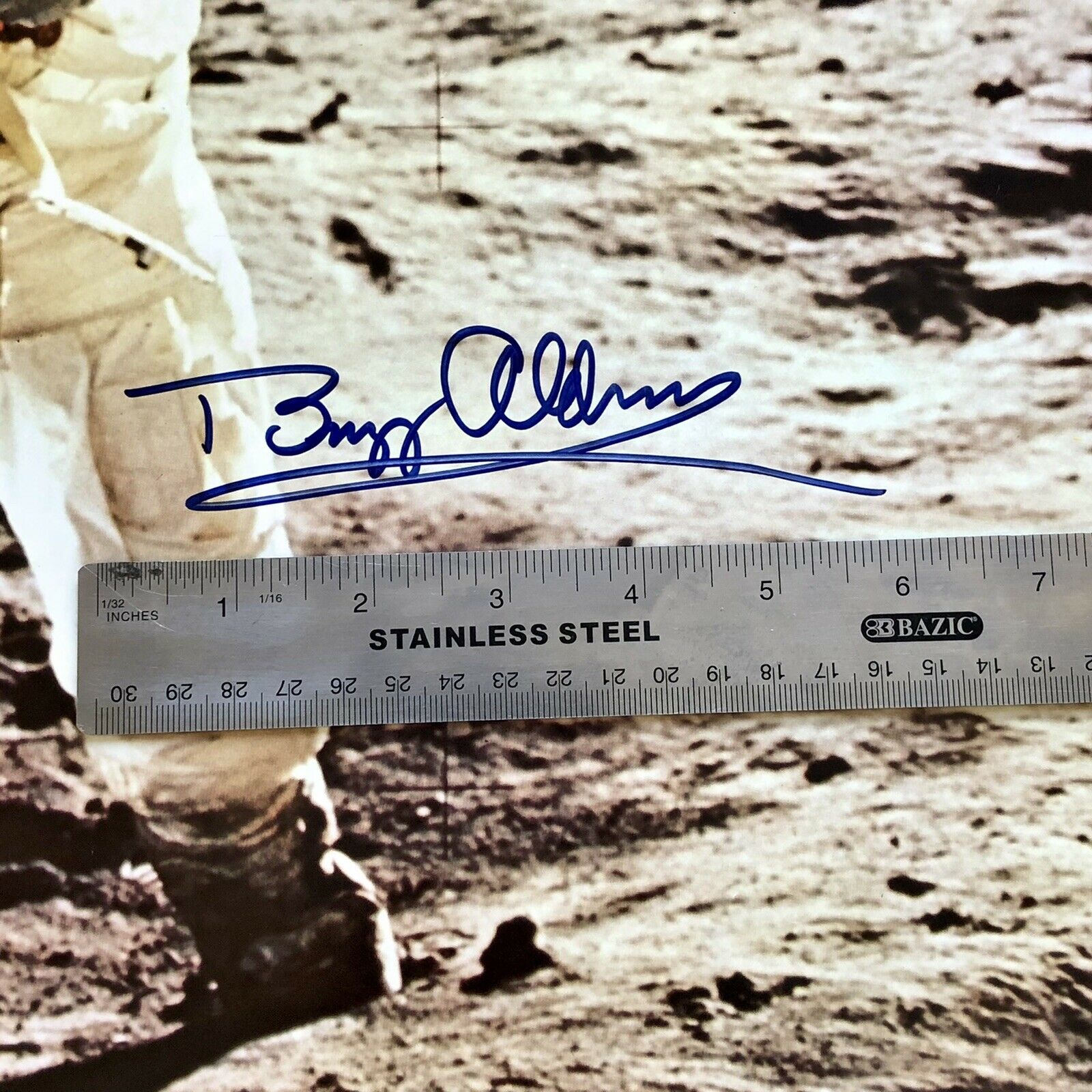 BUZZ ALDRIN * JSA LOA * 22x28 Autograph Photo Signed Apollo 11 Visor Shot Poster