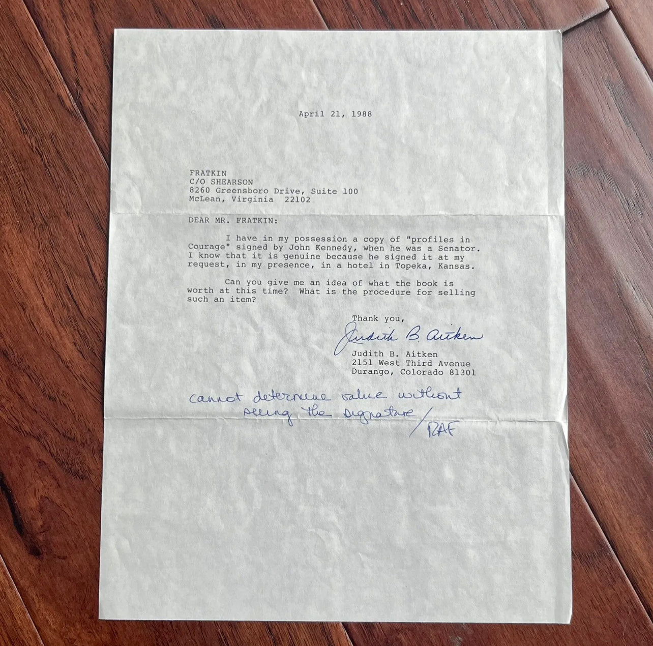 JOHN F. KENNEDY * Beckett BAS * Autograph 1st Edition Profiles in Courage Signed