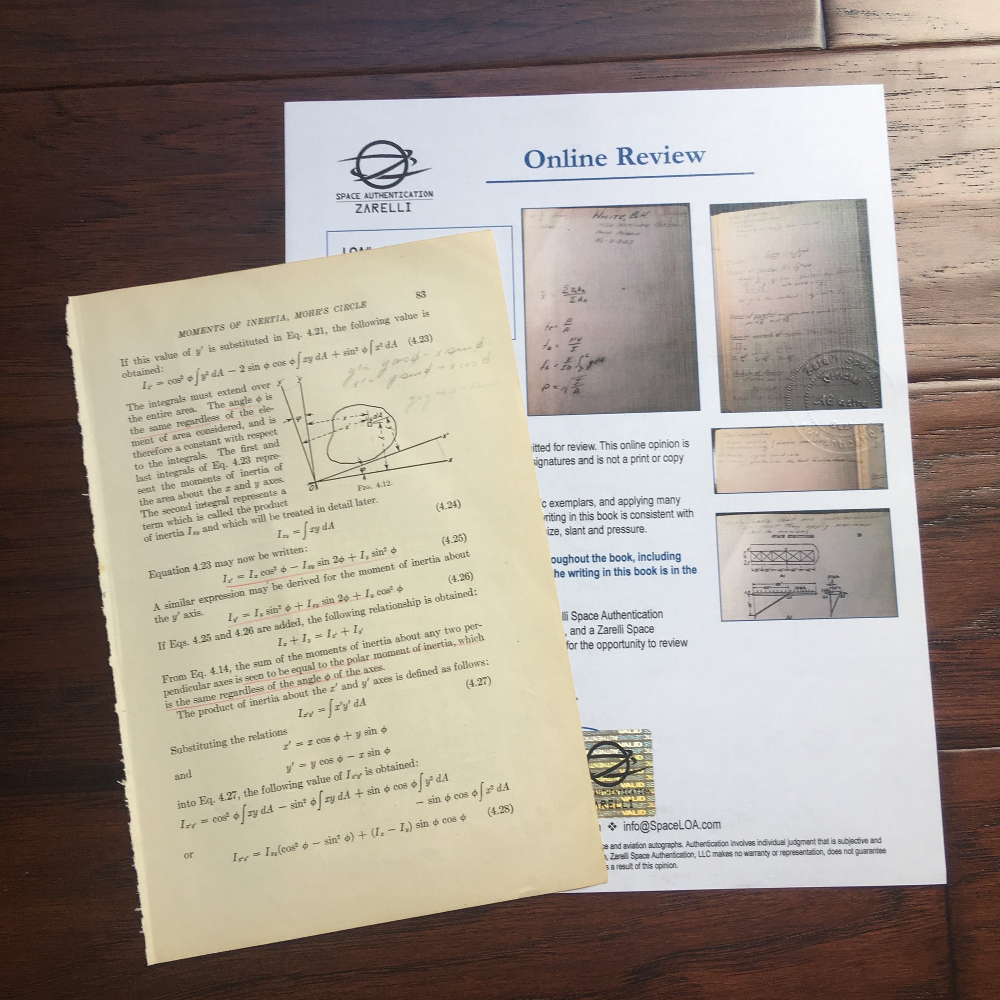 EDWARD H. WHITE II * Scarce Authentic HAND-WRITTEN Notes  * APOLLO 1 *