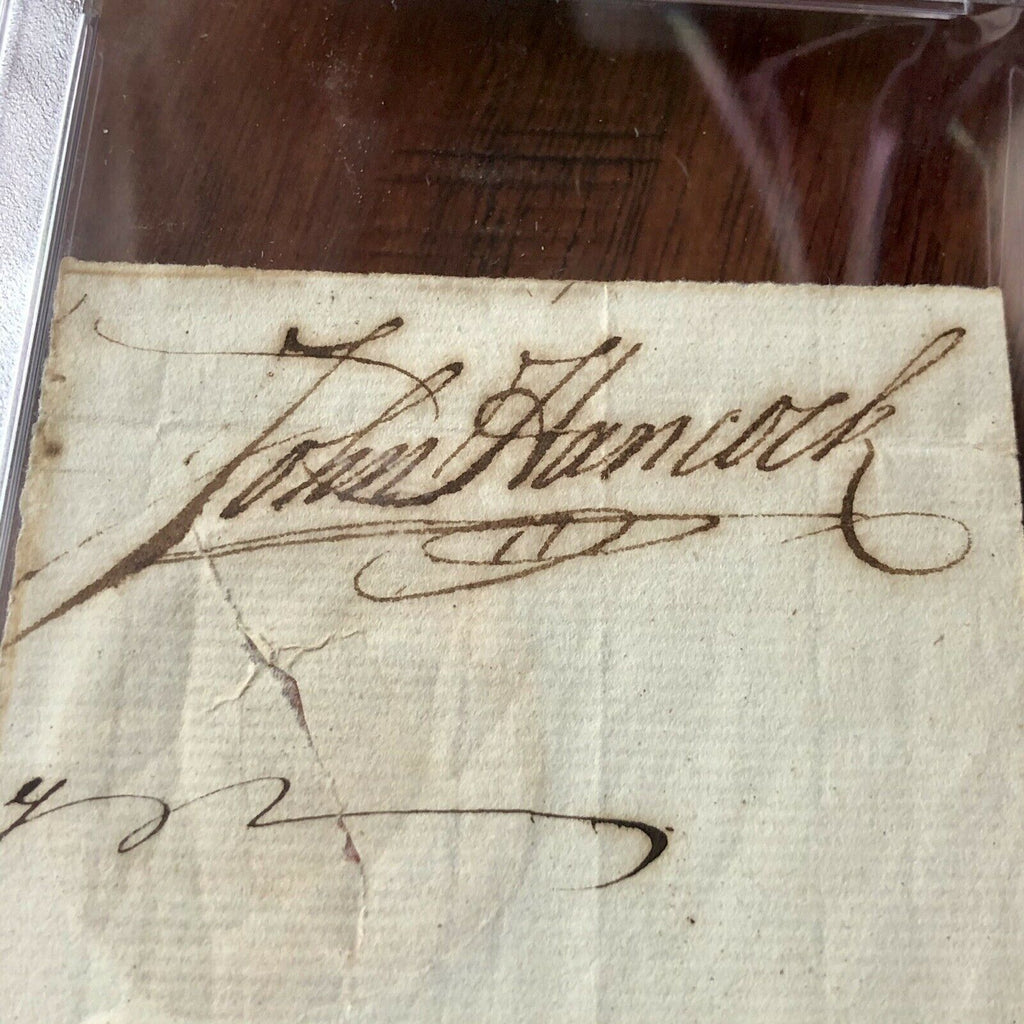 JOHN HANCOCK * PSA/DNA Slab * Handwritten Autograph Signed Encapsulated *