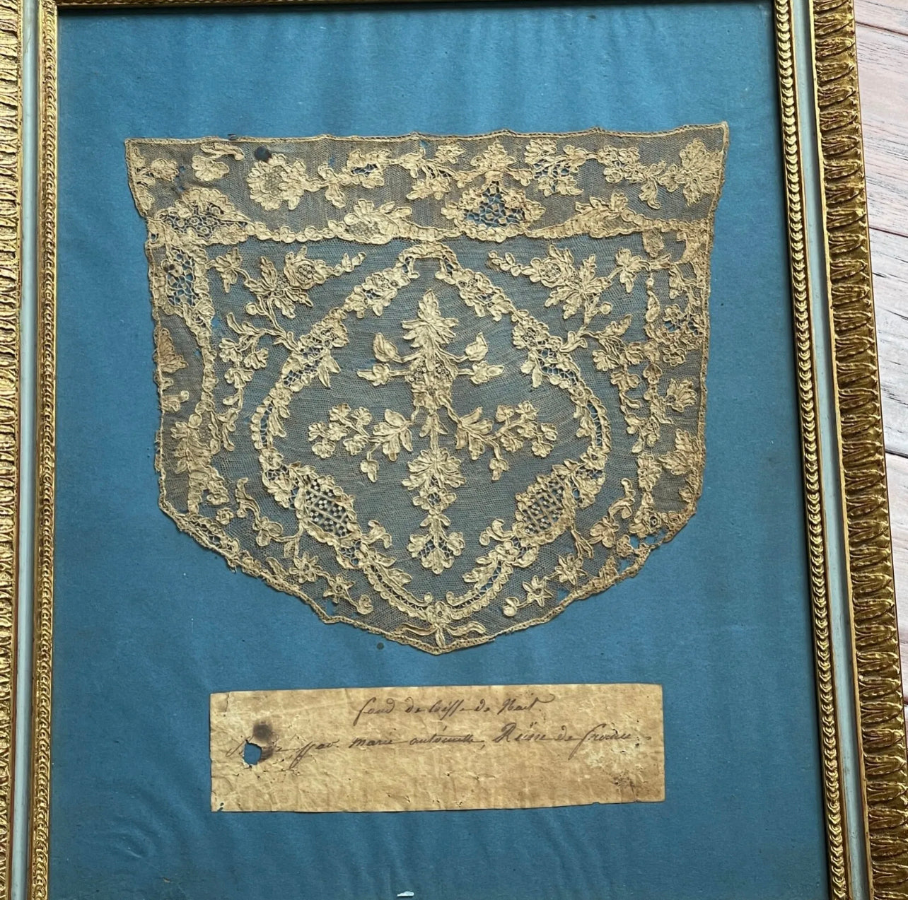 MARIE ANTOINETTE * Lace Nightcap Hand Embroidered By Her Exhibited at Versailles
