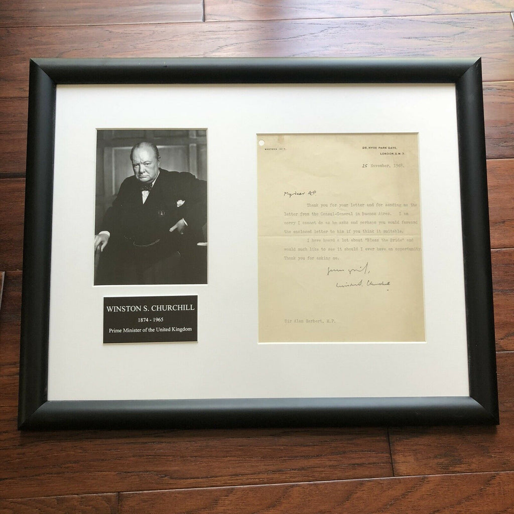 WINSTON S CHURCHILL * JSA LOA * Signed Letter to Playwright Alan P Herbert *