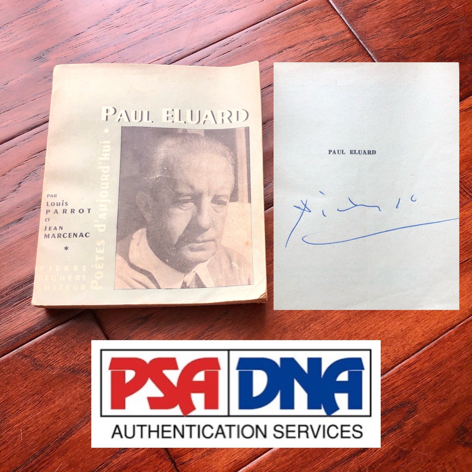 PABLO PICASSO * PSA/DNA * Autograph Surrealist Book Signed Paul Eluard *