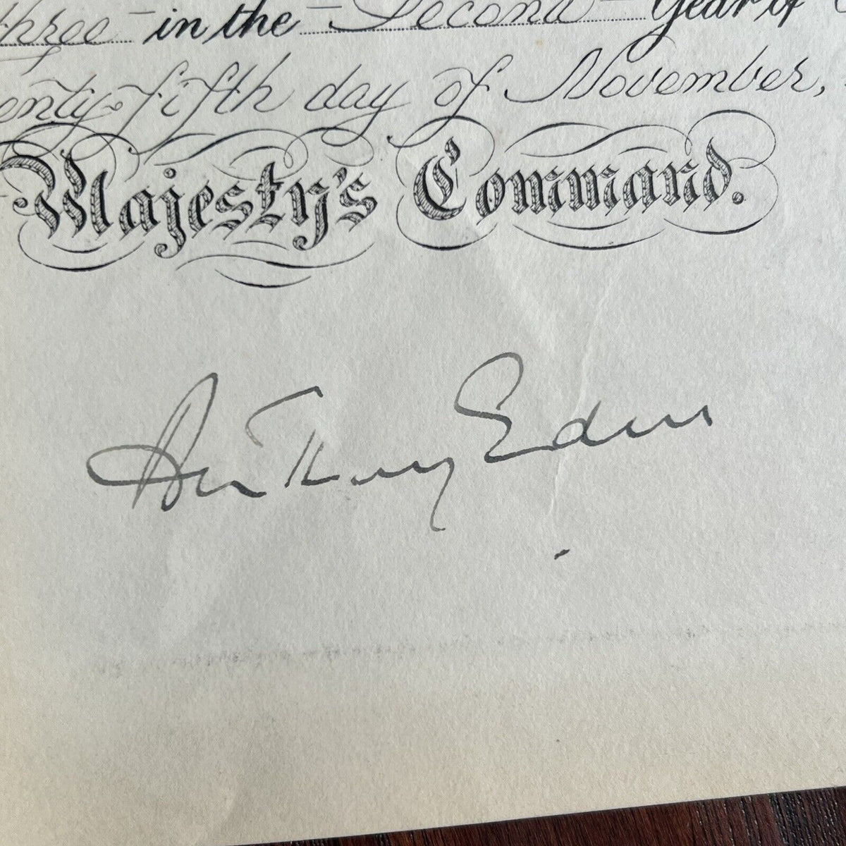 QUEEN ELIZABETH II * PSA/DNA * Autograph Document Also Signed By PM Anthony Eden