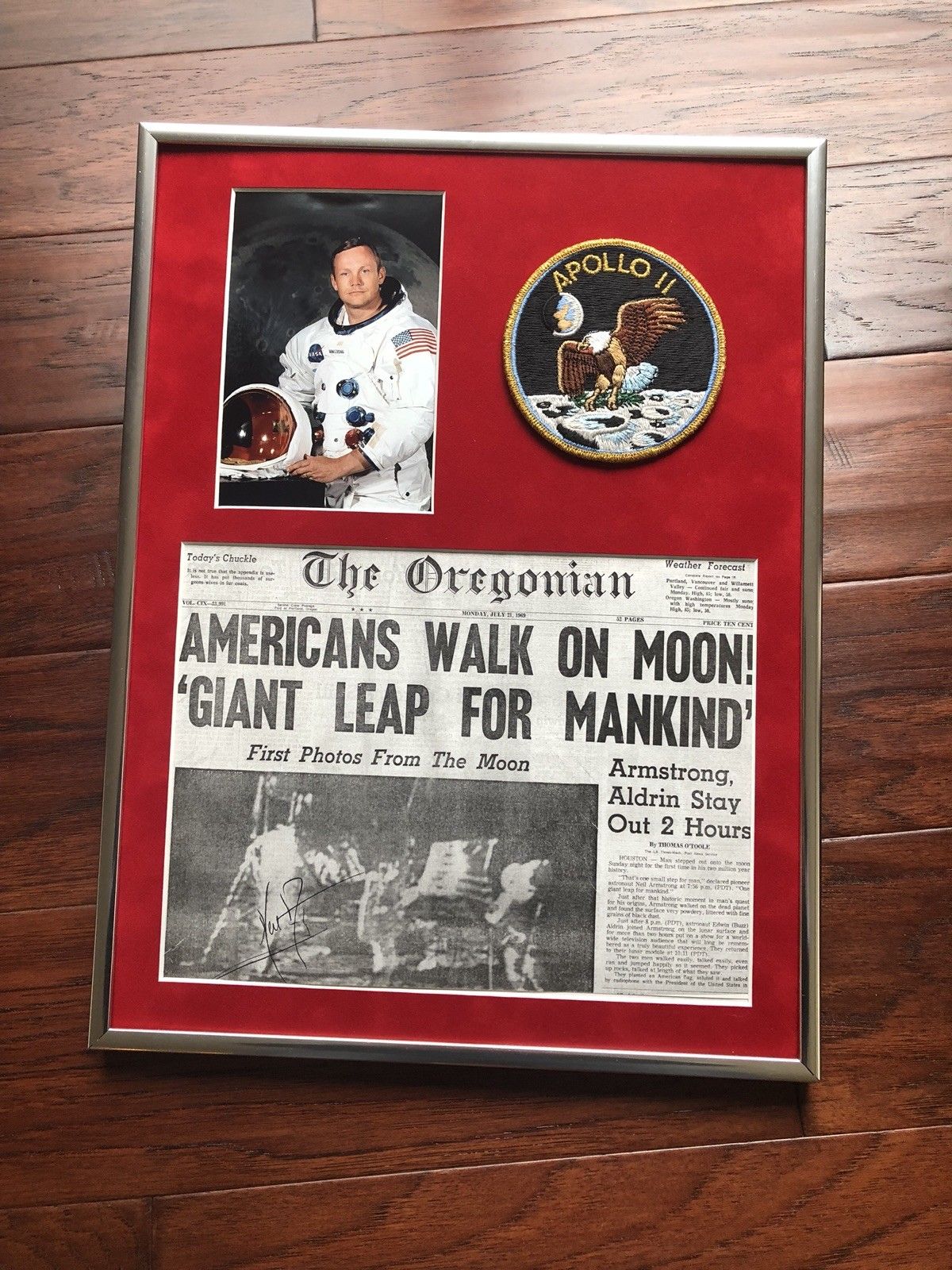 NEIL ARMSTRONG * Signed "Giant Leap" Autograph Newspaper * Zarelli Apollo 11