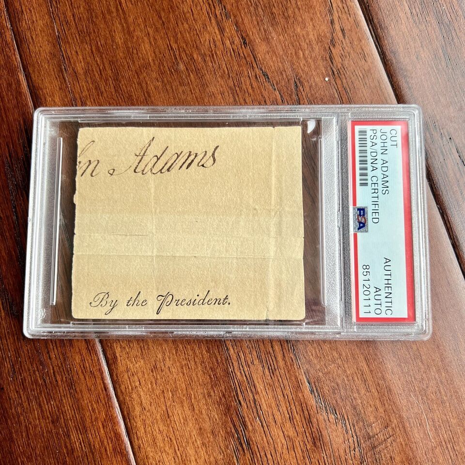 JOHN ADAMS * PSA/DNA * Cut Autograph Signed As President * Slab Signature
