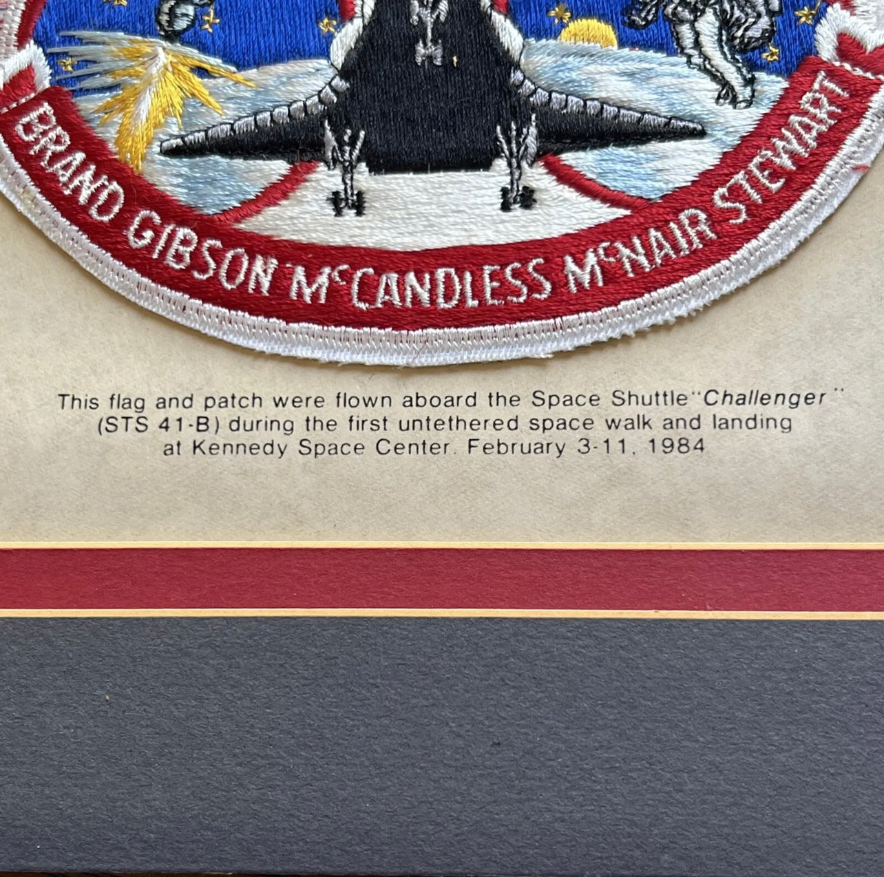STS 41-B * JSA * Bruce McCandless Certified Flown Flag & Patch Autograph Signed