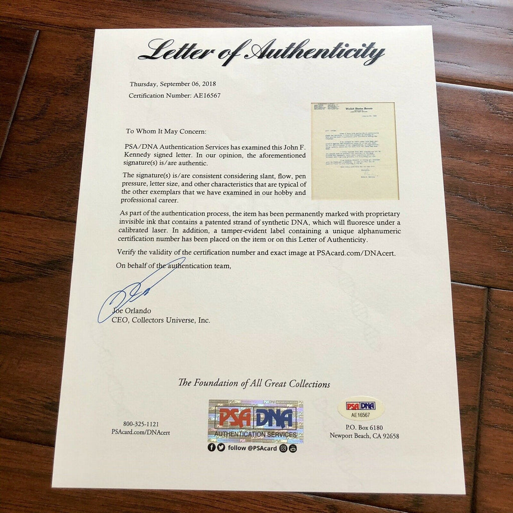 JOHN F KENNEDY * JSA LOA * Authentic Senate Autograph Letter Signed * JFK