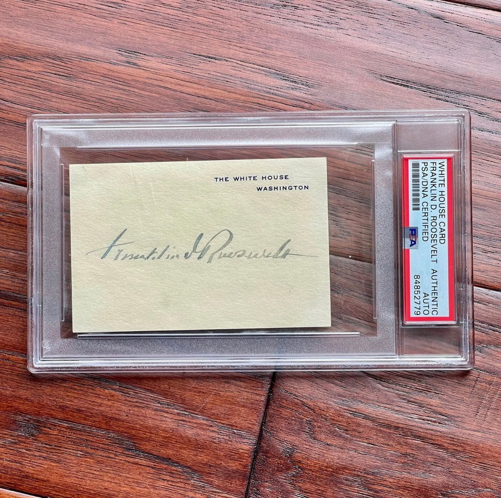 FRANKLIN D. ROOSEVELT * PSA * AUTOGRAPH White House Card SIGNED * as PRESIDENT