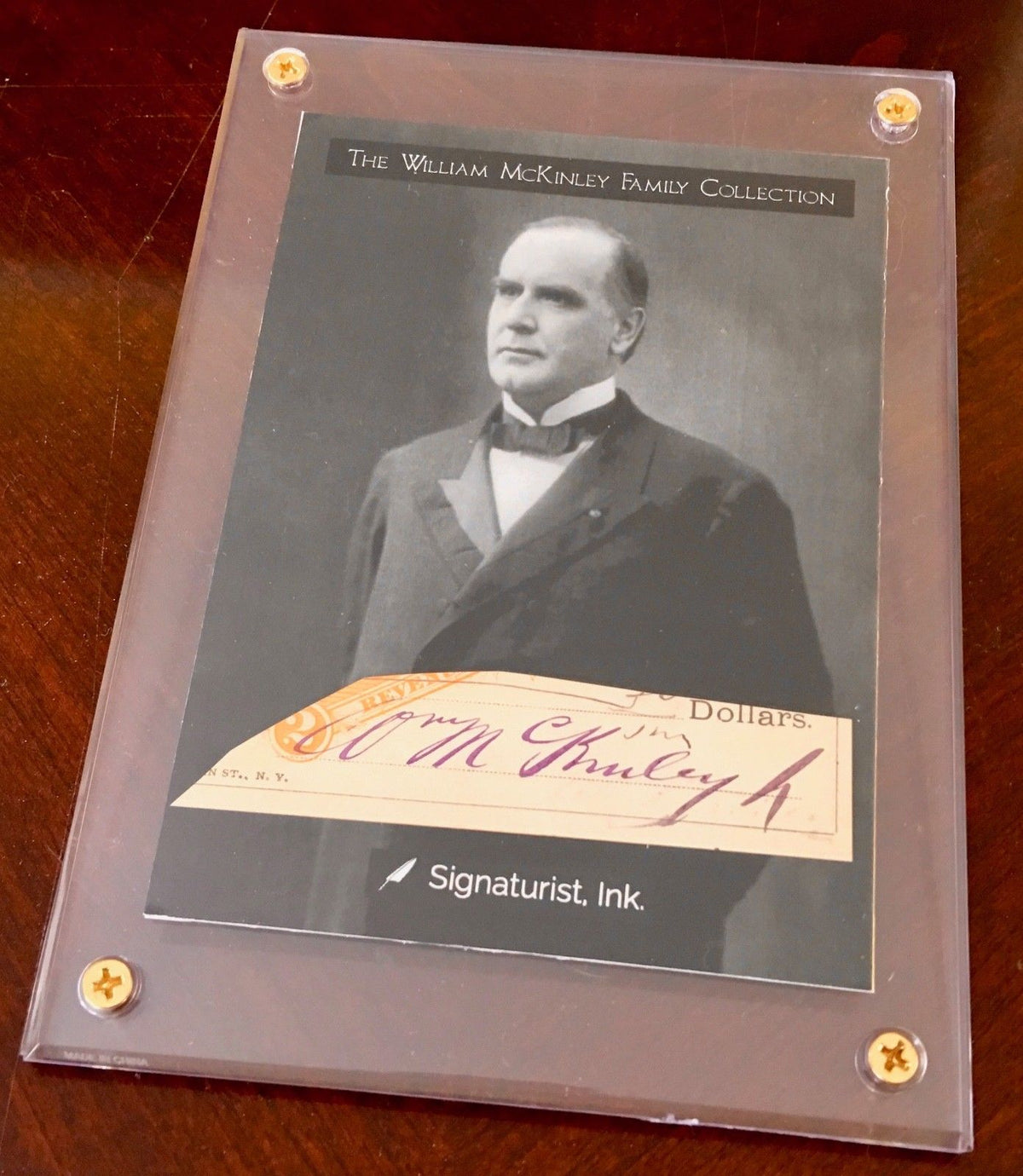 WILLIAM McKINLEY * AUTOGRAPH Cut Signed * McKinley Family Collection COA