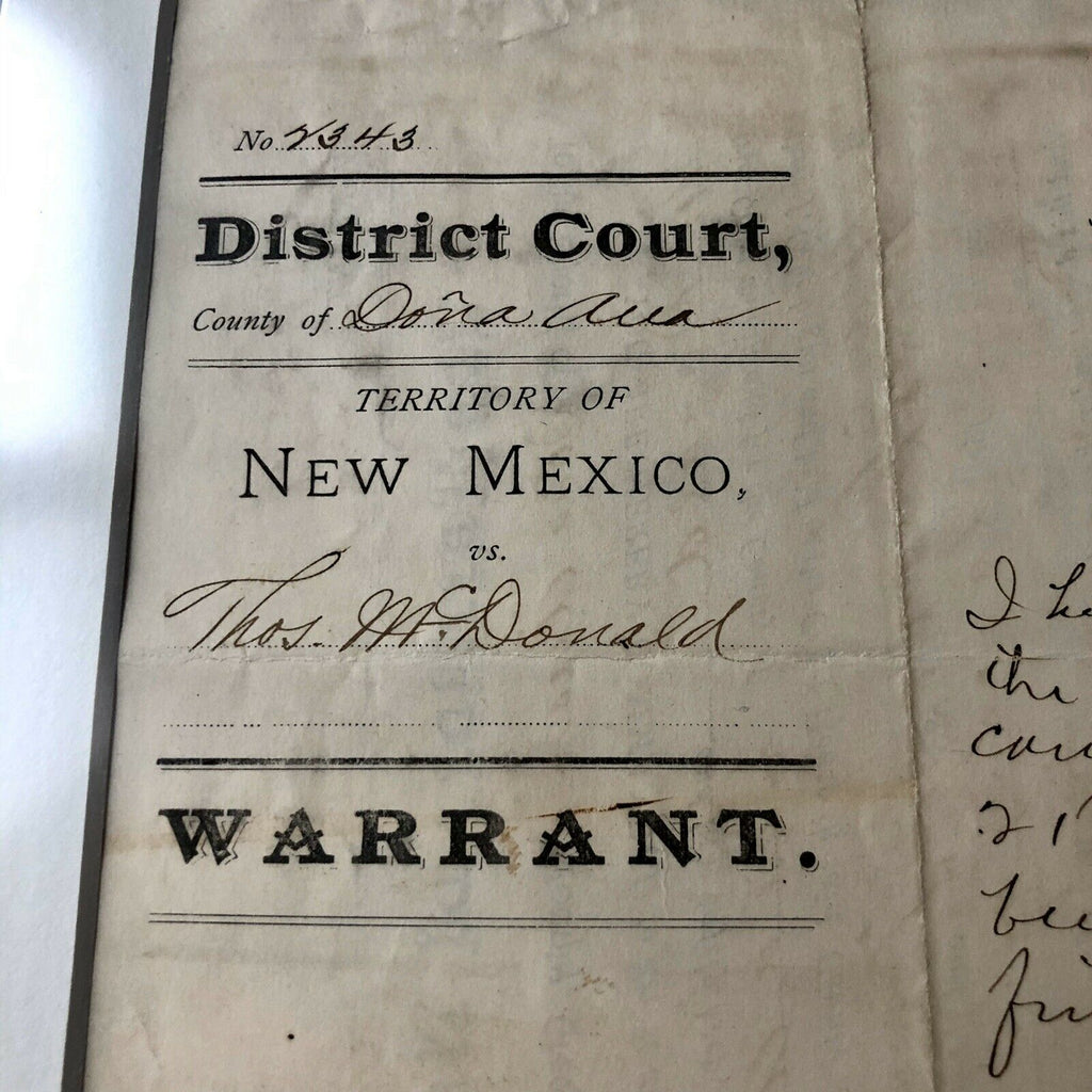PAT GARRETT * PSA/DNA LOA * Autograph Warrant Signed * Billy the Kid Sheriff