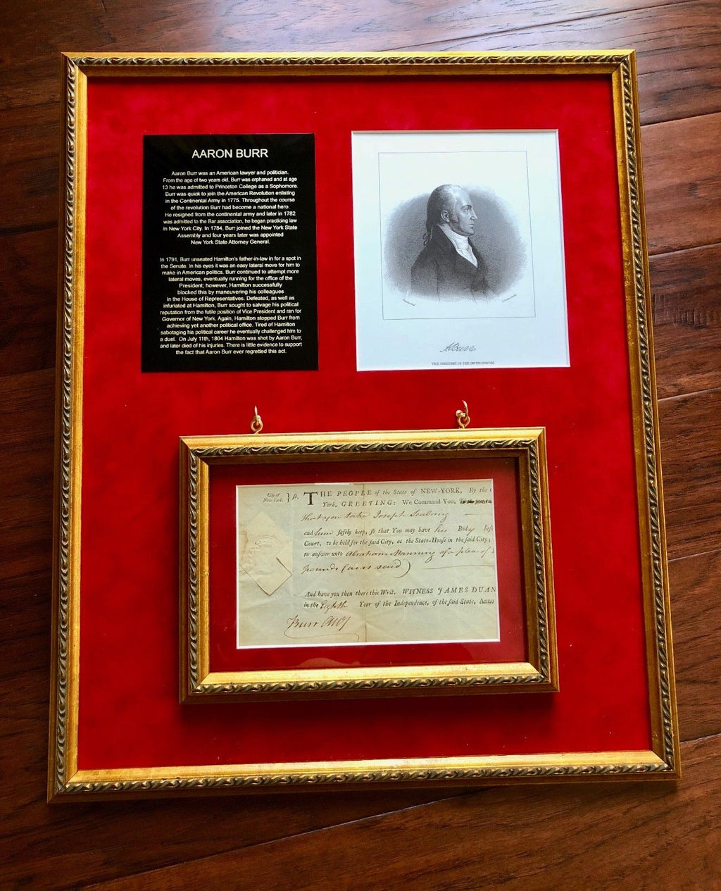ALEXANDER HAMILTON * AARON BURR * Signed Handwritten Autograph Display * PSA/DNA