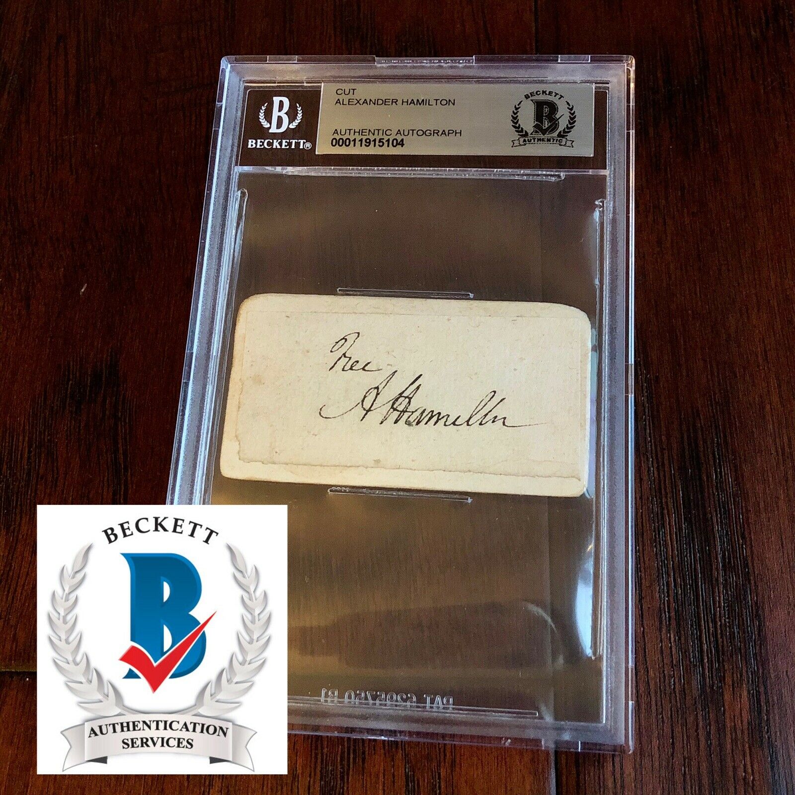 ALEXANDER HAMILTON * BAS Beckett LOA * Autograph Free Frank Signed Slabbed NM 8