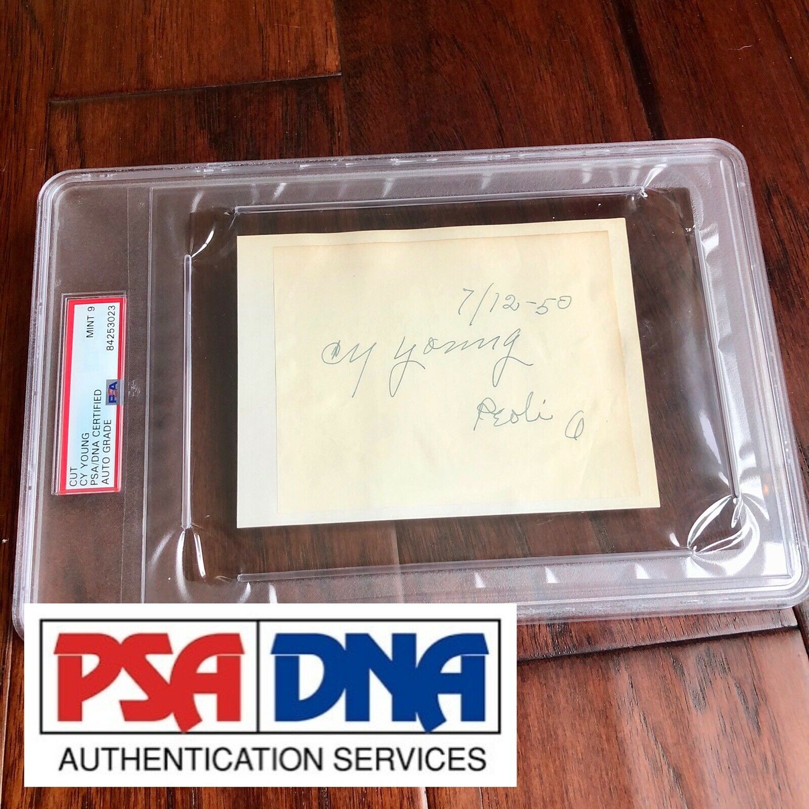 CY YOUNG * PSA/DNA Slab Mint 9 * Autograph Encapsulated Card Signed * Baseball