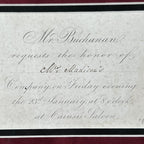 JAMES BUCHANAN & DOLLEY MADISON * Invitation Sent To First Lady Dolley Madison *