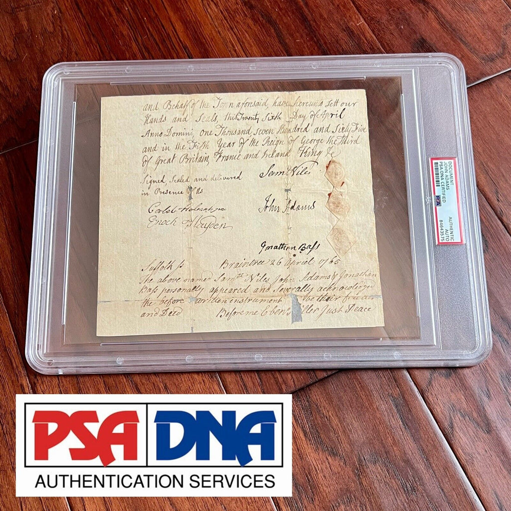 JOHN ADAMS * PSA/DNA * Handwritten Autograph Document Mentions George III Signed