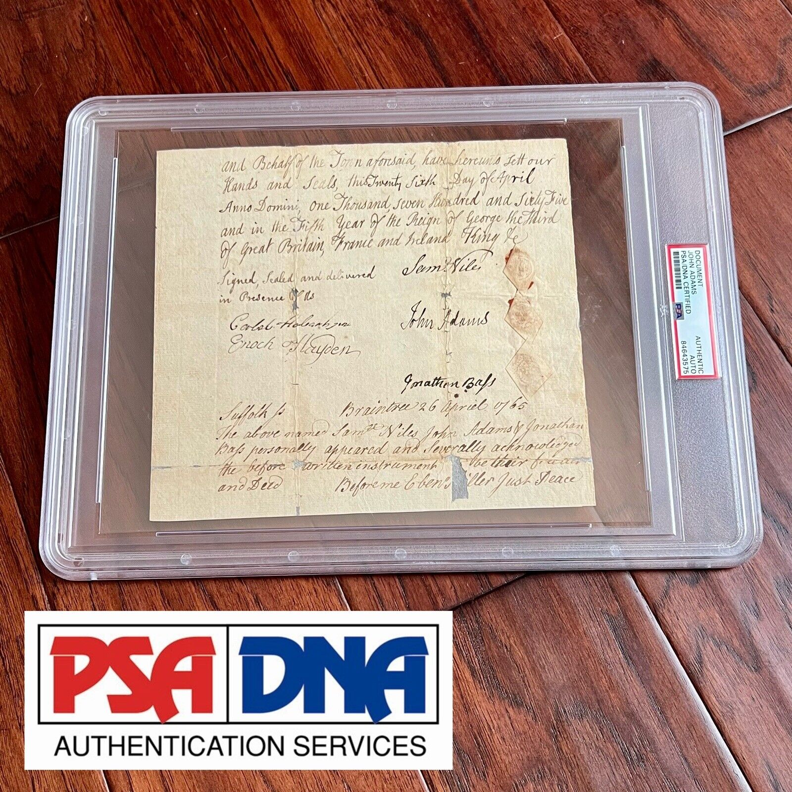 JOHN ADAMS * PSA/DNA * Handwritten Autograph Document Mentions George III Signed