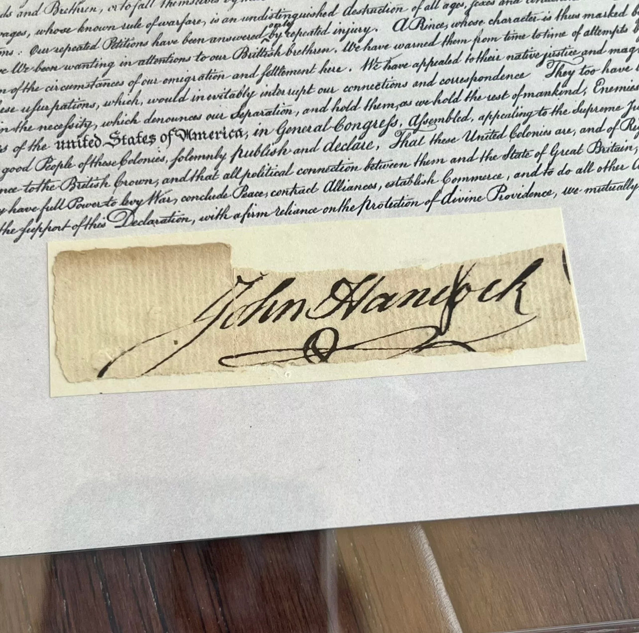 JOHN HANCOCK * PSA * Autograph Signed Souvenir Declaration of Independence