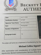 MICHAEL COLLINS * Beckett BAS 10 * Signed Space Suit Photo Autograph * Apollo 11