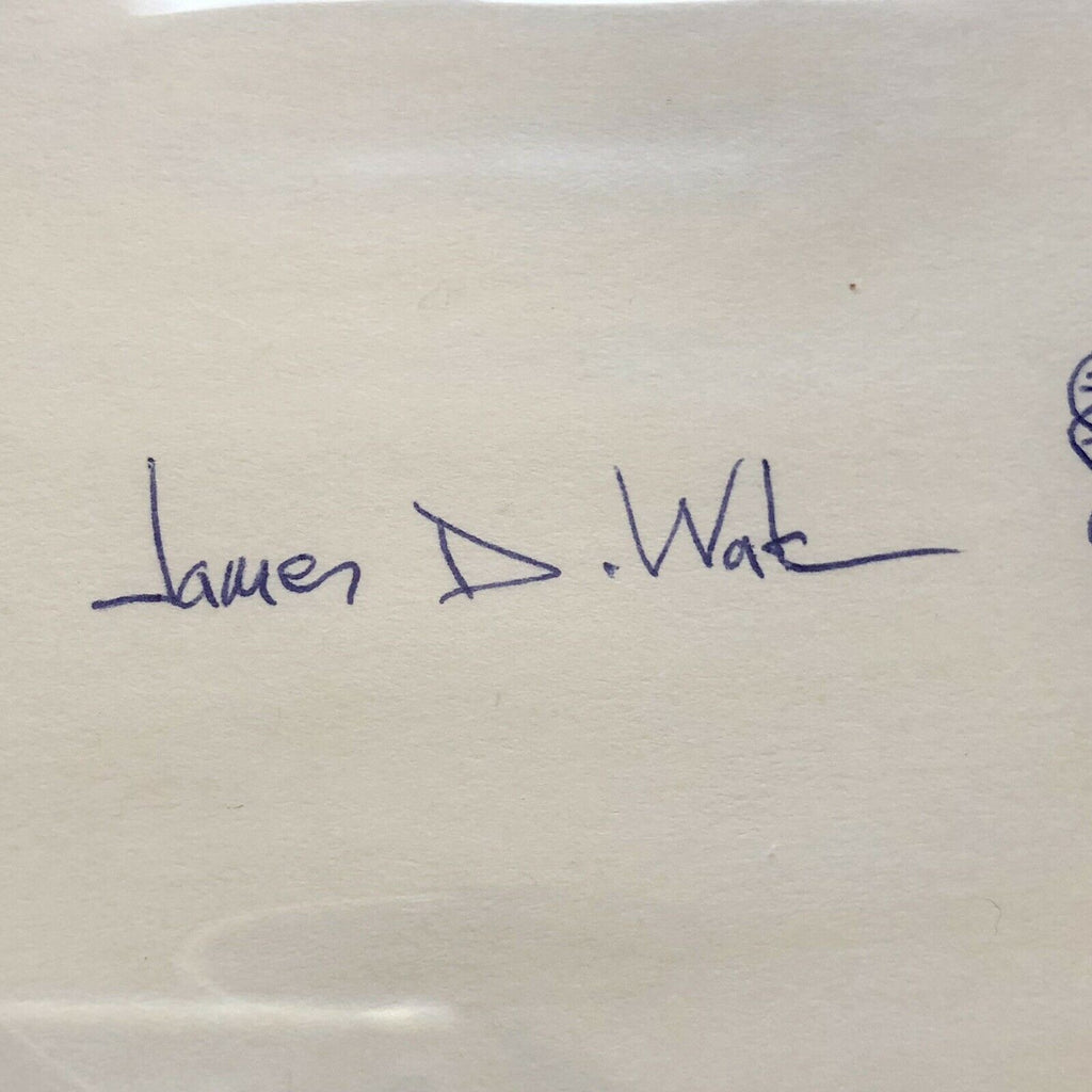 JAMES D. WATSON * BAS Beckett Slabbed 9 * Autograph DNA Sketch Signed Index Card