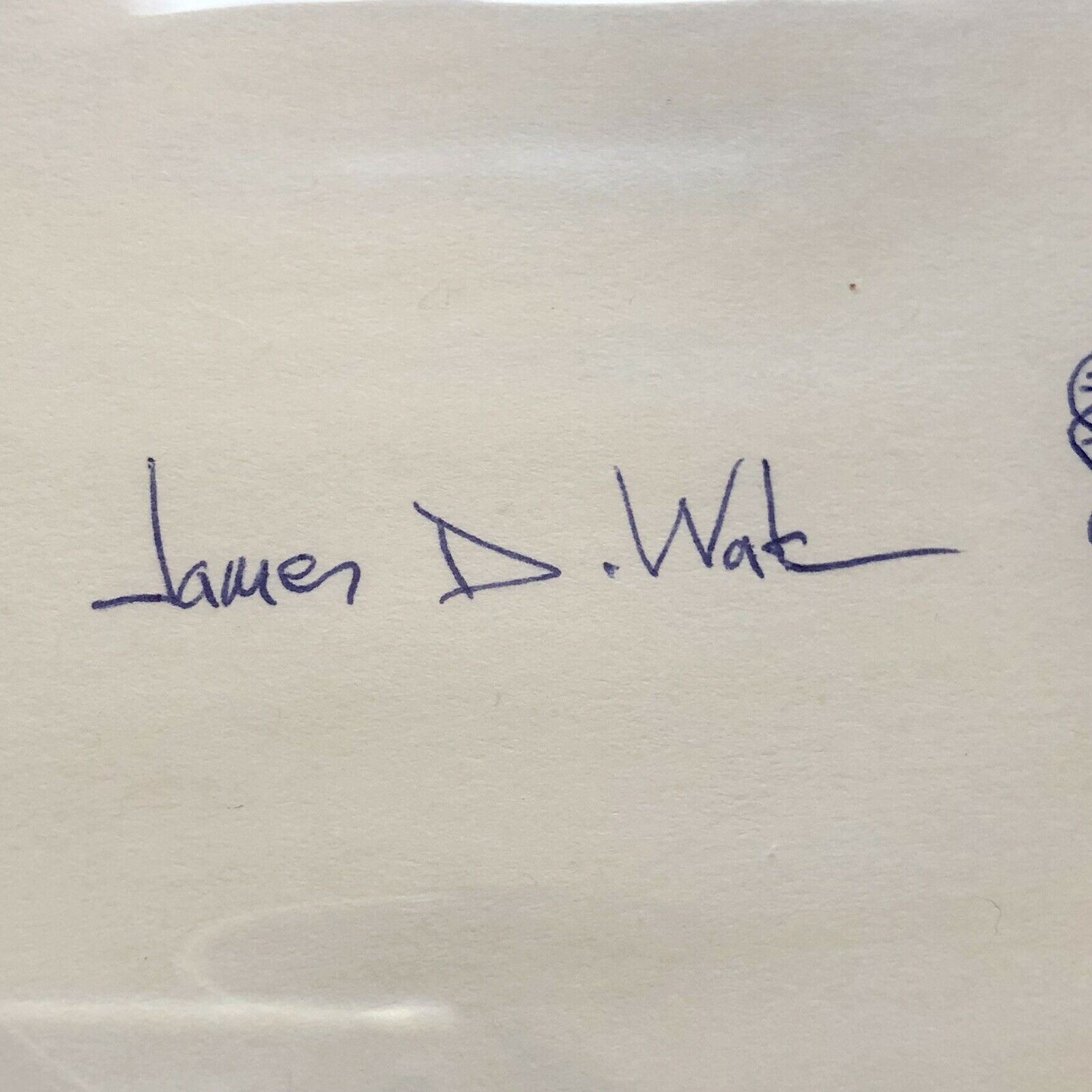 JAMES D. WATSON * BAS Beckett Slabbed 9 * Autograph DNA Sketch Signed Index Card