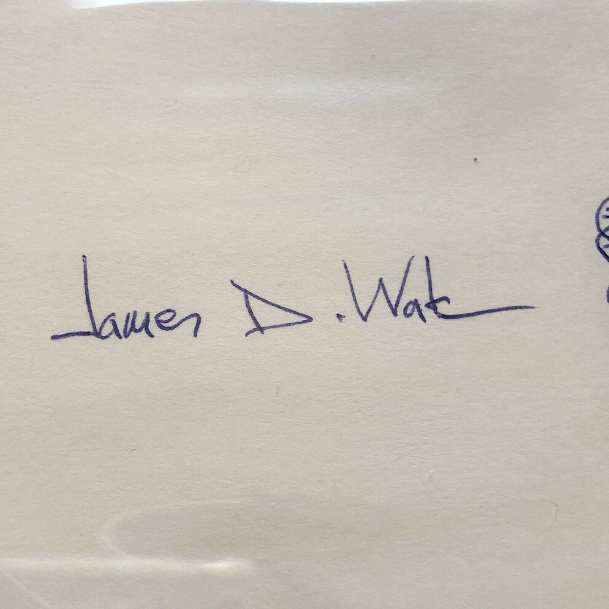JAMES D. WATSON * BAS Beckett Slabbed 9 * Autograph DNA Sketch Signed Index Card