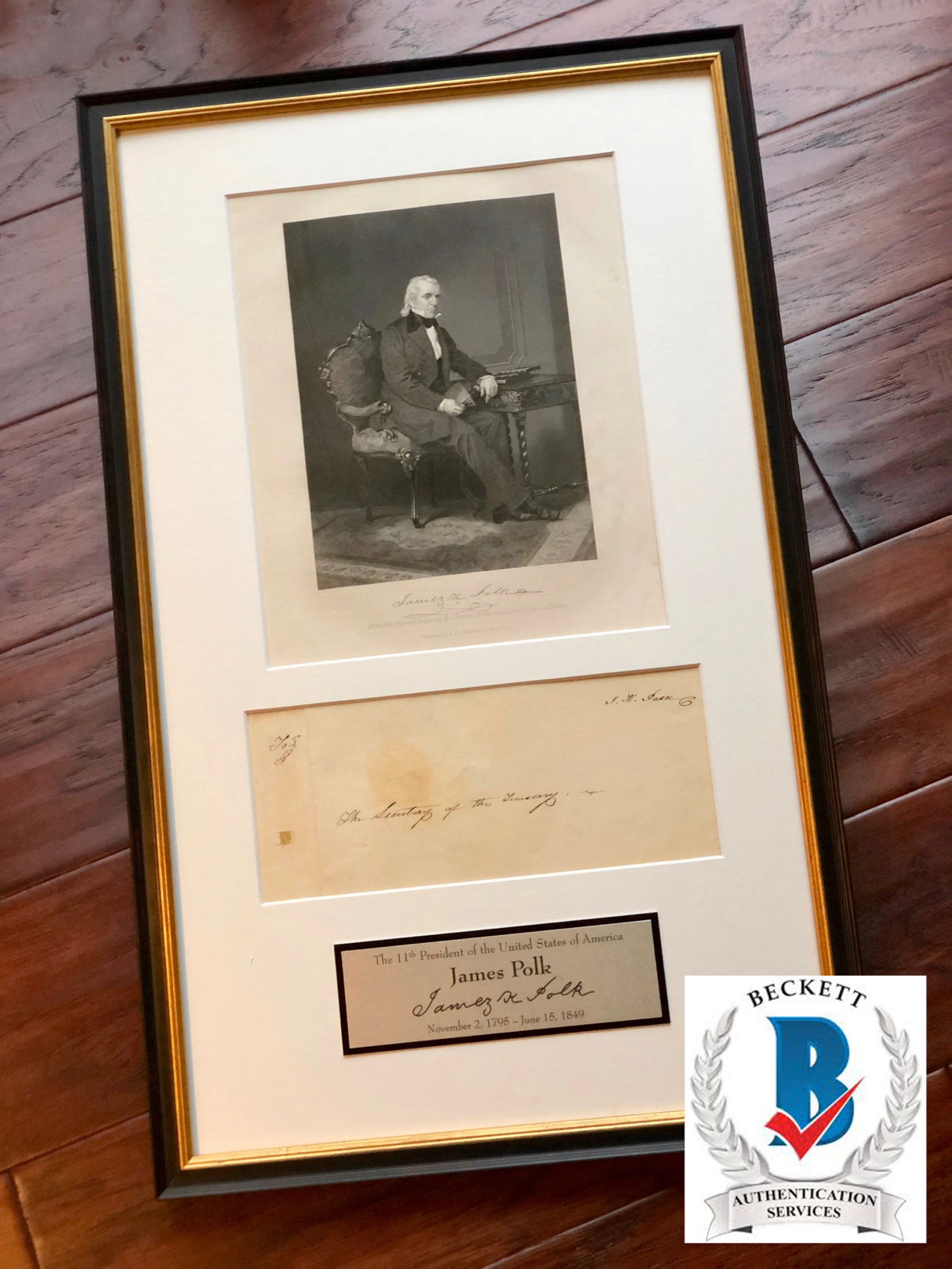 JAMES K. POLK * BAS COA * Scarce AUTOGRAPH Envelope SIGNED * 11th President