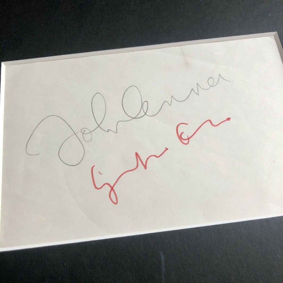 JOHN LENNON & YOKO ONO * JSA LOA * Hand Signed Autograph Album Page * Beatles