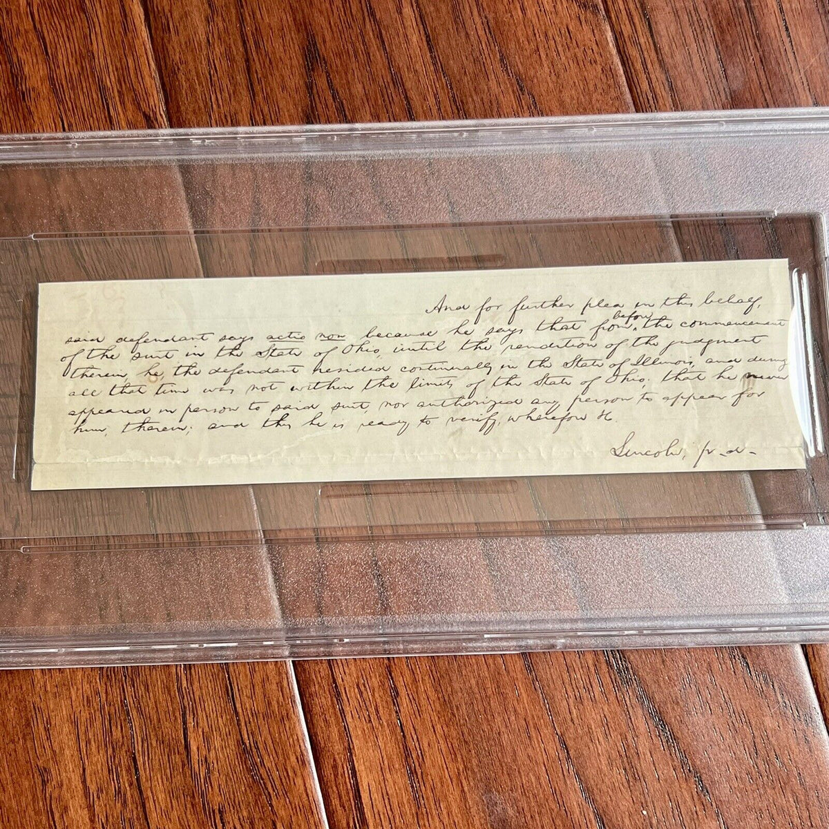 ABRAHAM LINCOLN * PSA/DNA Slab * Autograph Lengthy Handwritten Plea Signed