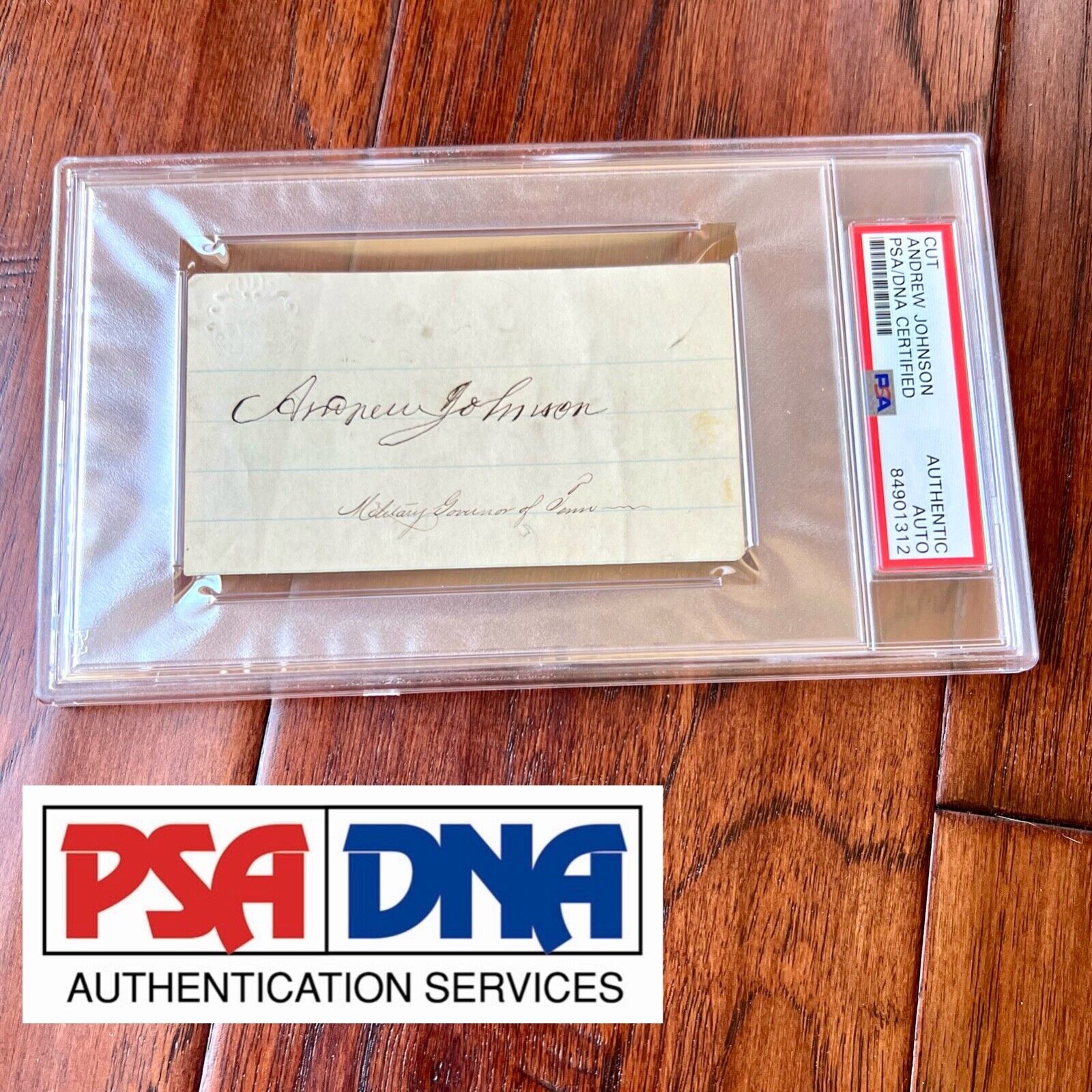 ANDREW JOHNSON * PSA/DNA * AUTOGRAPH Military Governor SIGNED Abraham Lincoln VP