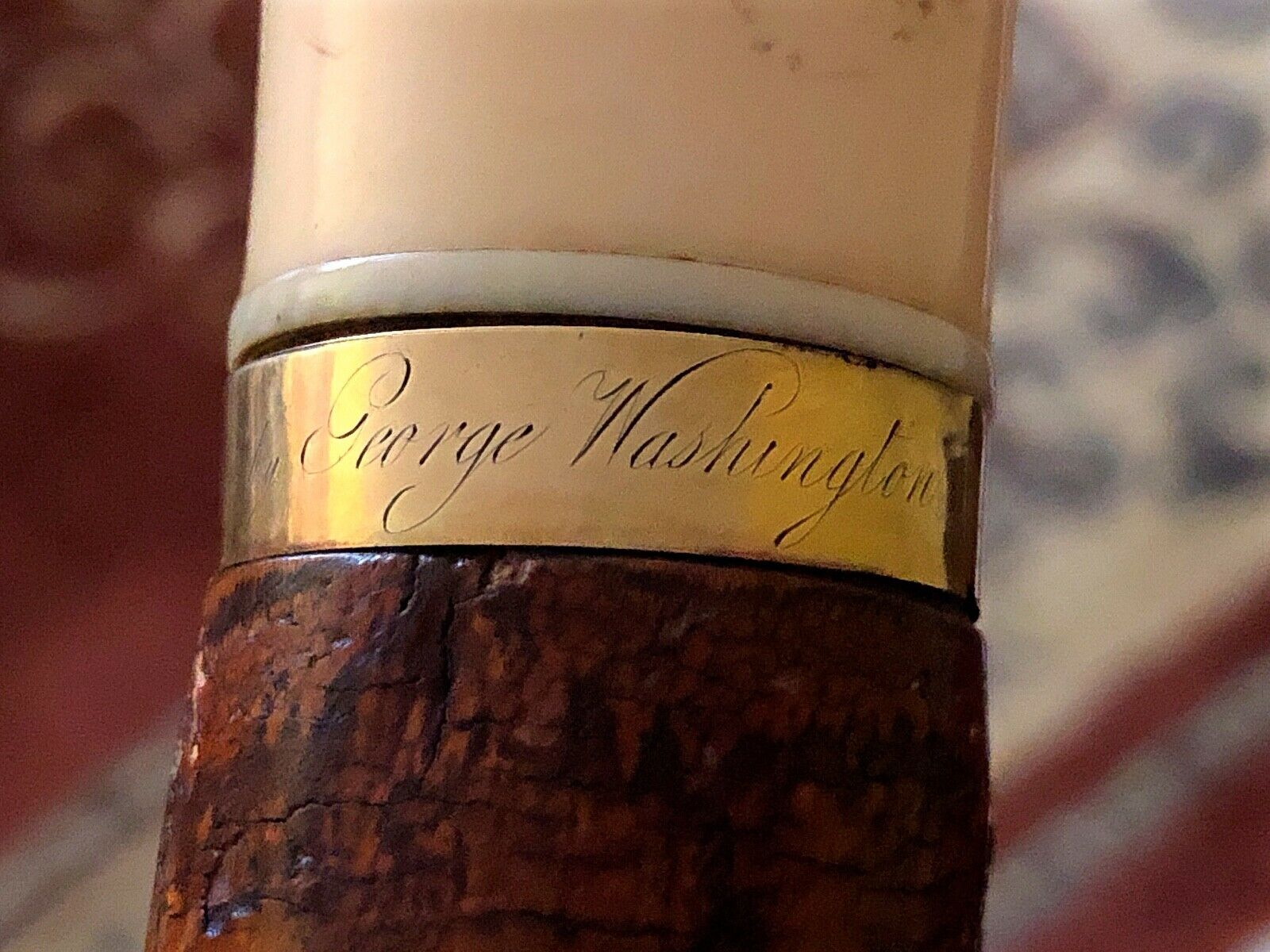 GEORGE WASHINGTON * Cane Crafted From a Mount Vernon Tree Planted By Washington
