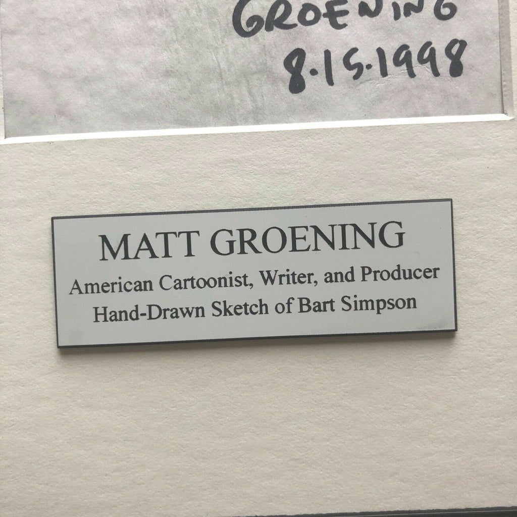 MATT GROENING * JSA * AUTOGRAPH Hand Drawn Bart Simpson SIGNED