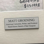MATT GROENING * JSA * AUTOGRAPH Hand Drawn Bart Simpson SIGNED