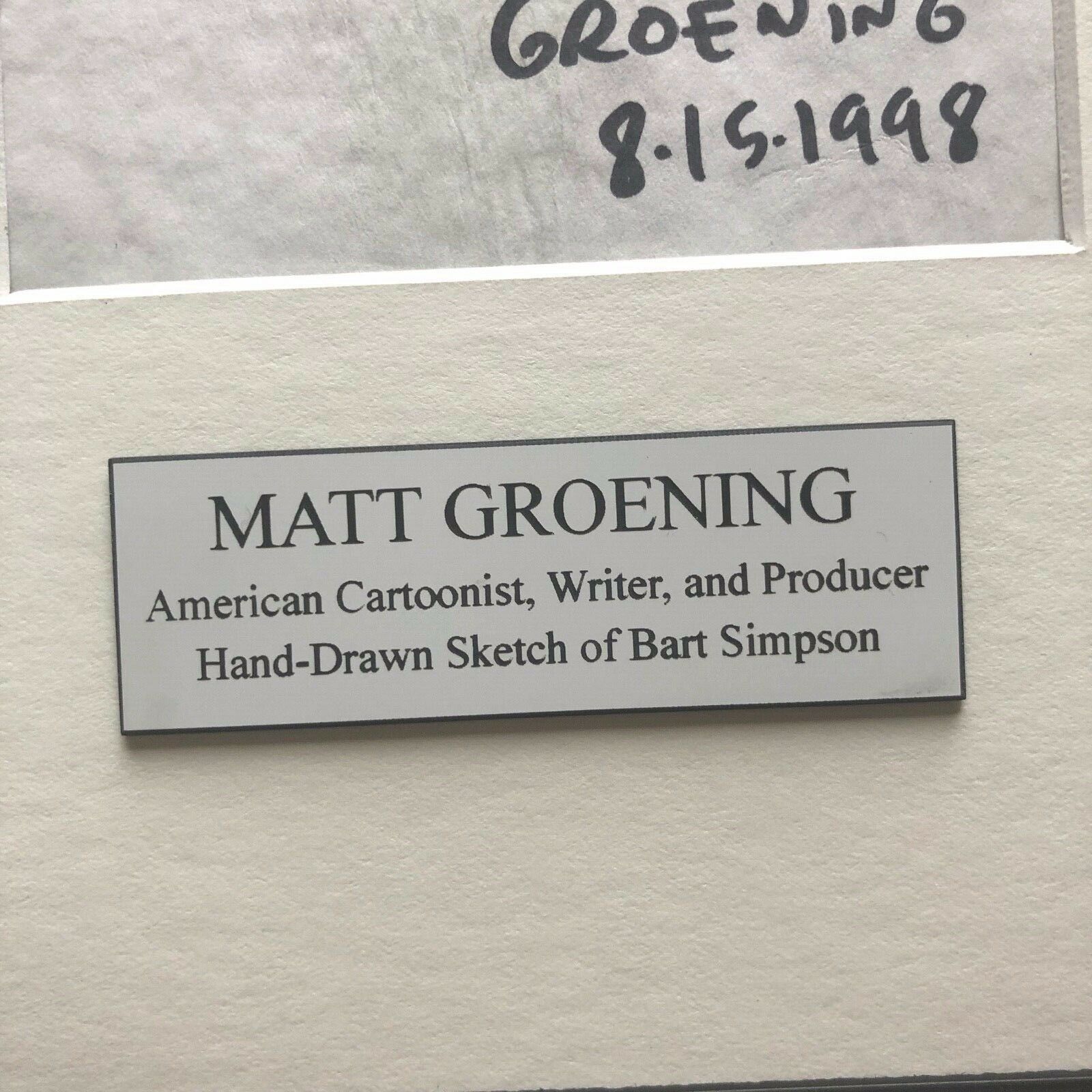 MATT GROENING * JSA * AUTOGRAPH Hand Drawn Bart Simpson SIGNED
