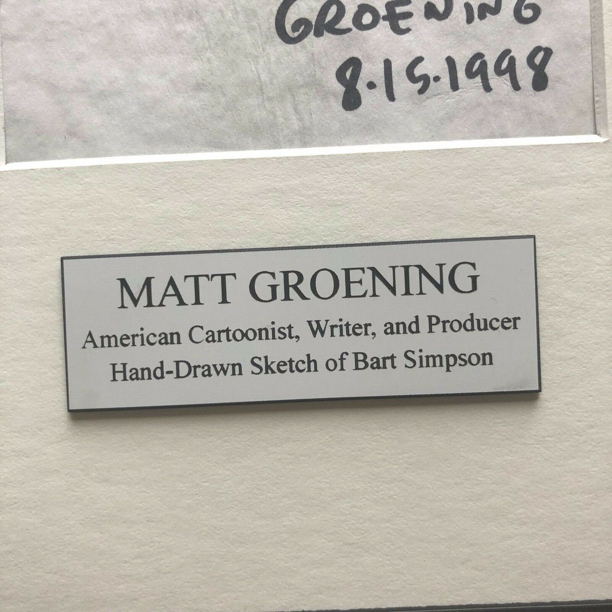 MATT GROENING * JSA * AUTOGRAPH Hand Drawn Bart Simpson SIGNED