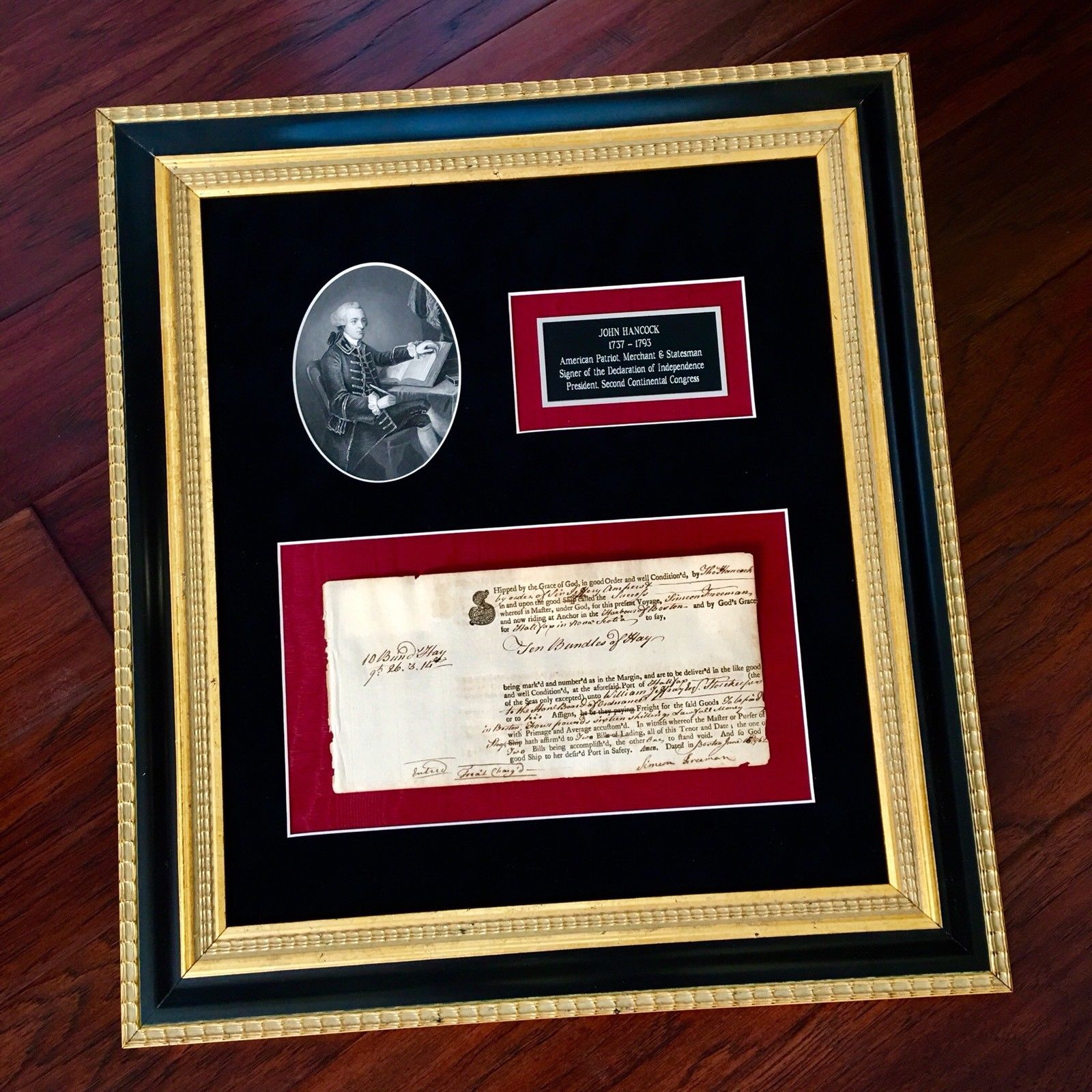 JOHN HANCOCK * Handwritten AUTOGRAPH Ships Manifest SIGNED for British Army