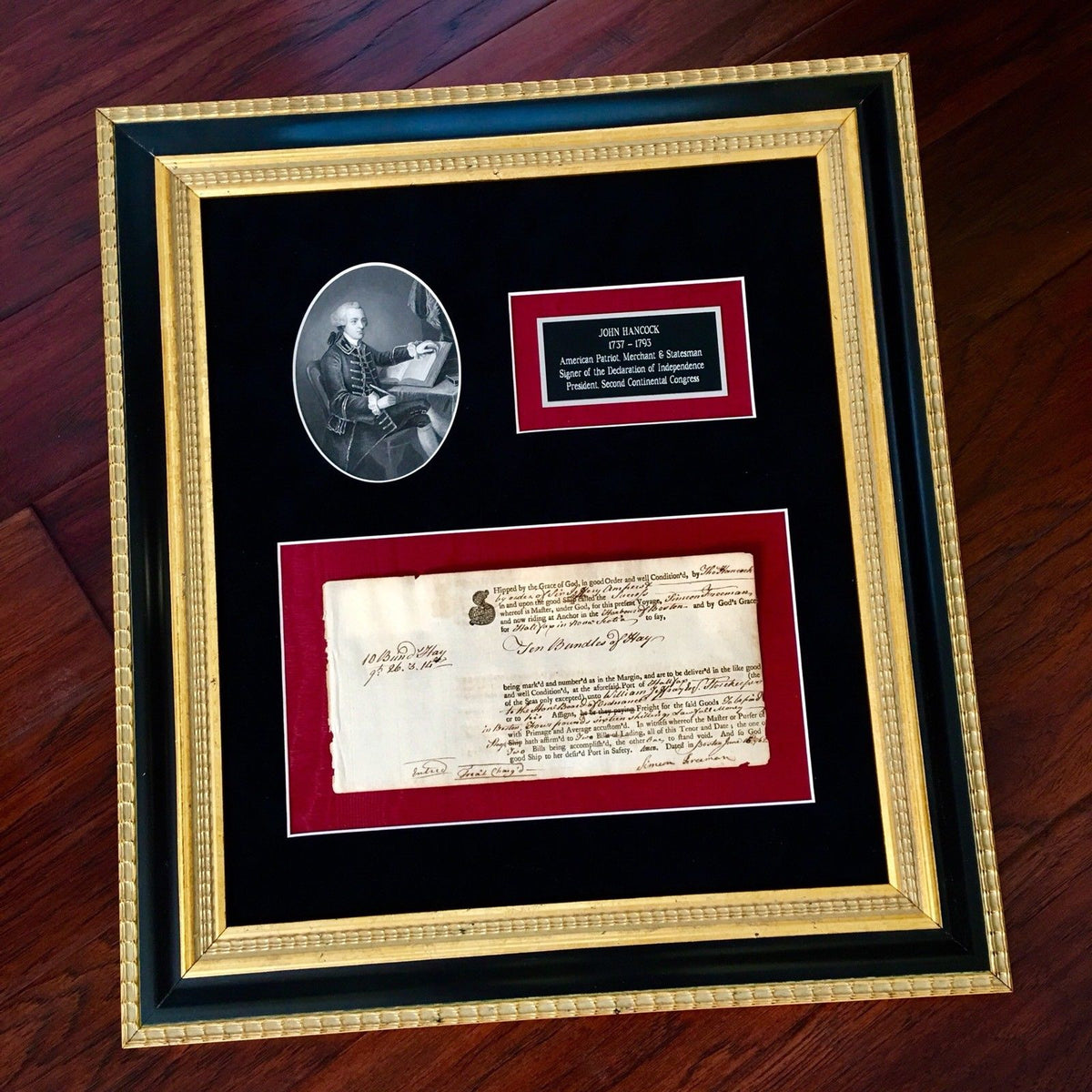 JOHN HANCOCK * Handwritten AUTOGRAPH Ships Manifest SIGNED for British Army