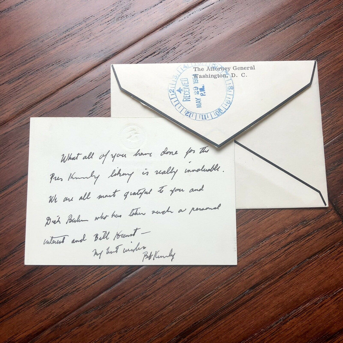 ROBERT F. KENNEDY * JSA * Handwritten Letter Signed As Attorney General Re: JFK