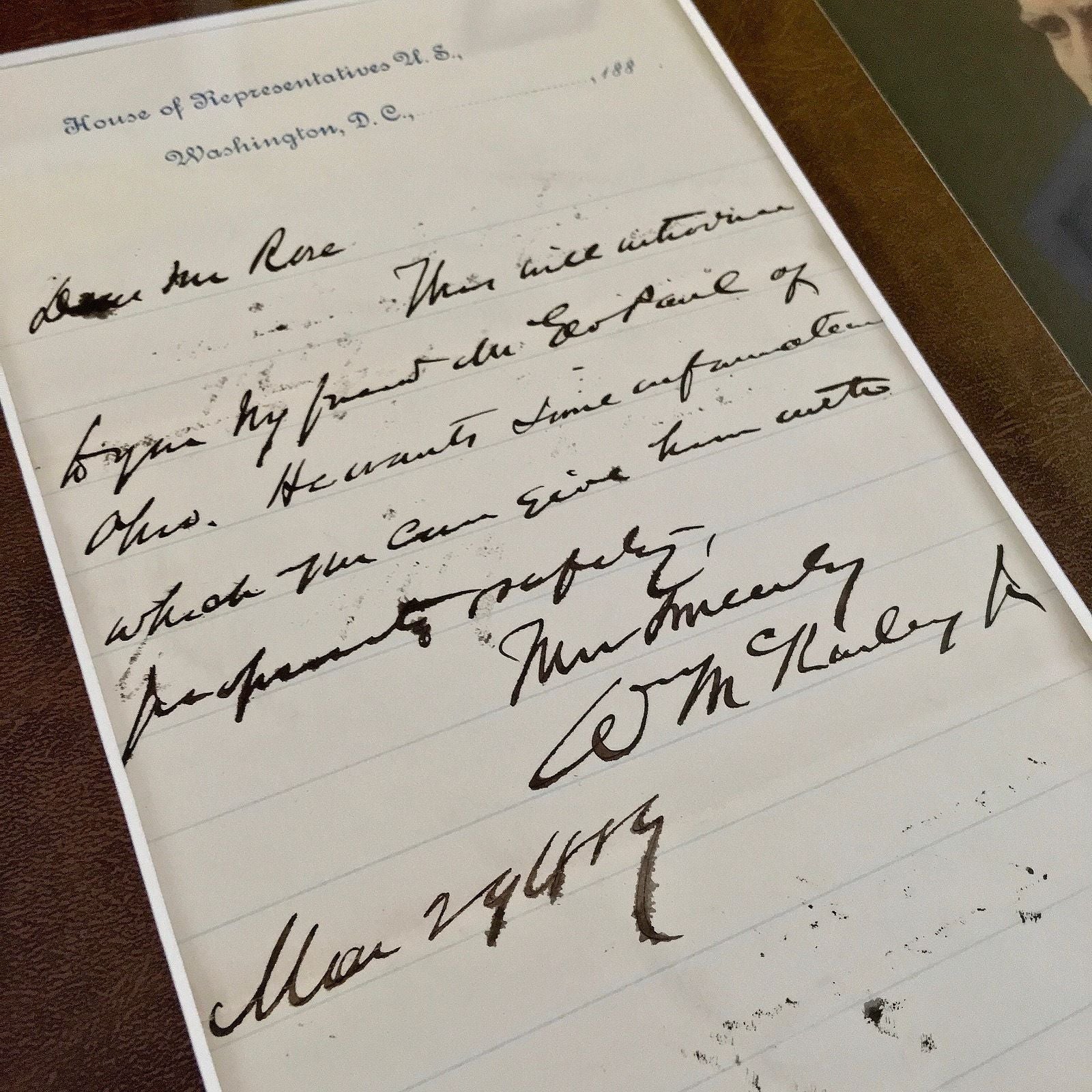 WILLIAM McKINLEY * Rare Handwritten AUTOGRAPH Letter SIGNED * Assassinated 1901
