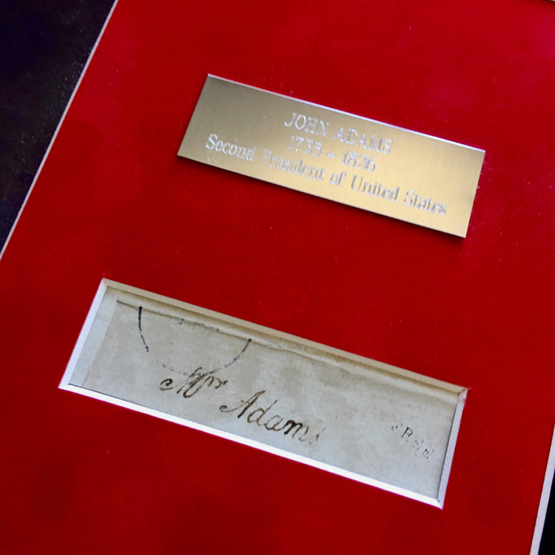 JOHN ADAMS * Scarce AUTOGRAPH Cut Signature SIGNED * JSA COA * 2nd President