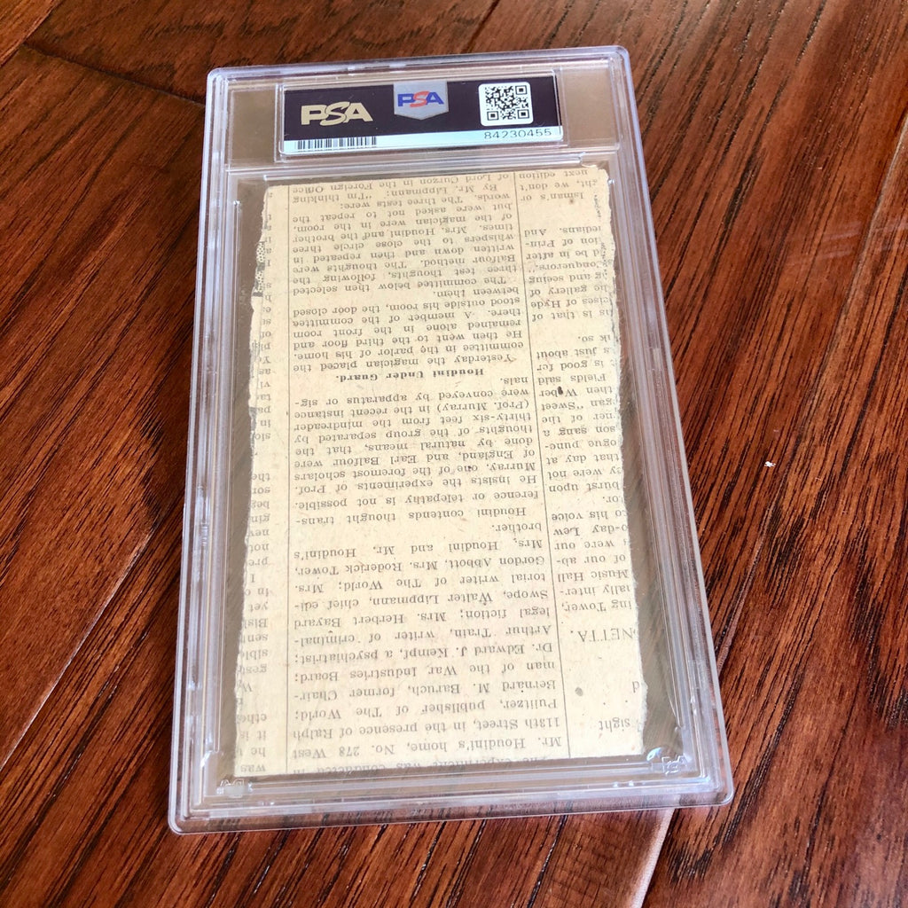 HARRY HOUDINI * PSA/DNA * Autograph Encapsulated Mind Reader Newspaper Signed *