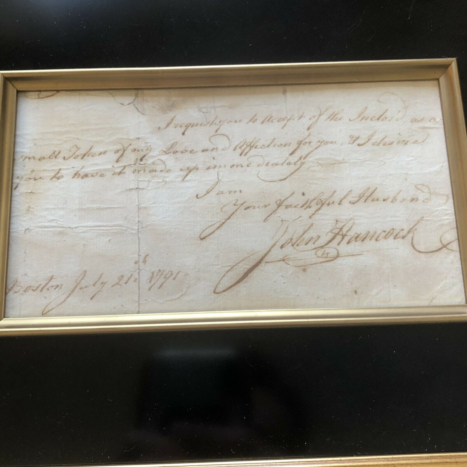 JOHN HANCOCK * JSA LOA * Handwritten Autograph Personal Letter To Wife Signed