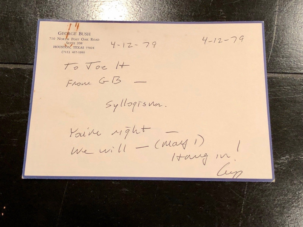 George HW Bush PSA/DNA Handwritten AUTOGRAPH "front runner" Note + correx SIGNED