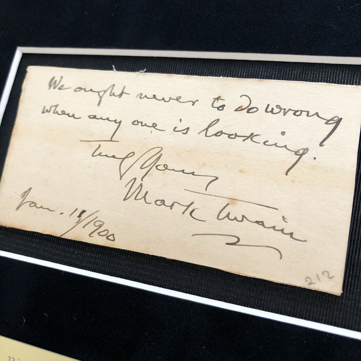 MARK TWAIN / SAMUEL L. CLEMENS * BAS Beckett LOA * Hand Signed Autograph Quote *