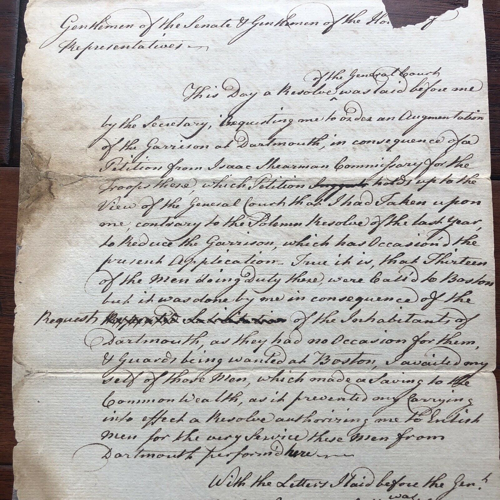 JOHN HANCOCK * JSA * Handwritten Draft Reinforcing Troops * No Autograph Signed