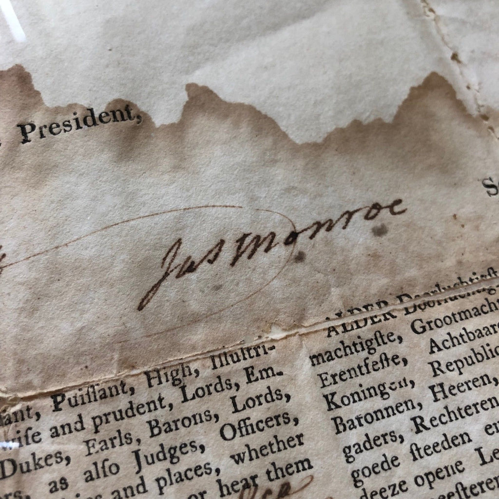 JAMES MADISON * JAMES MONROE Dual AUTOGRAPH Ship's Papers SIGNED * 1812