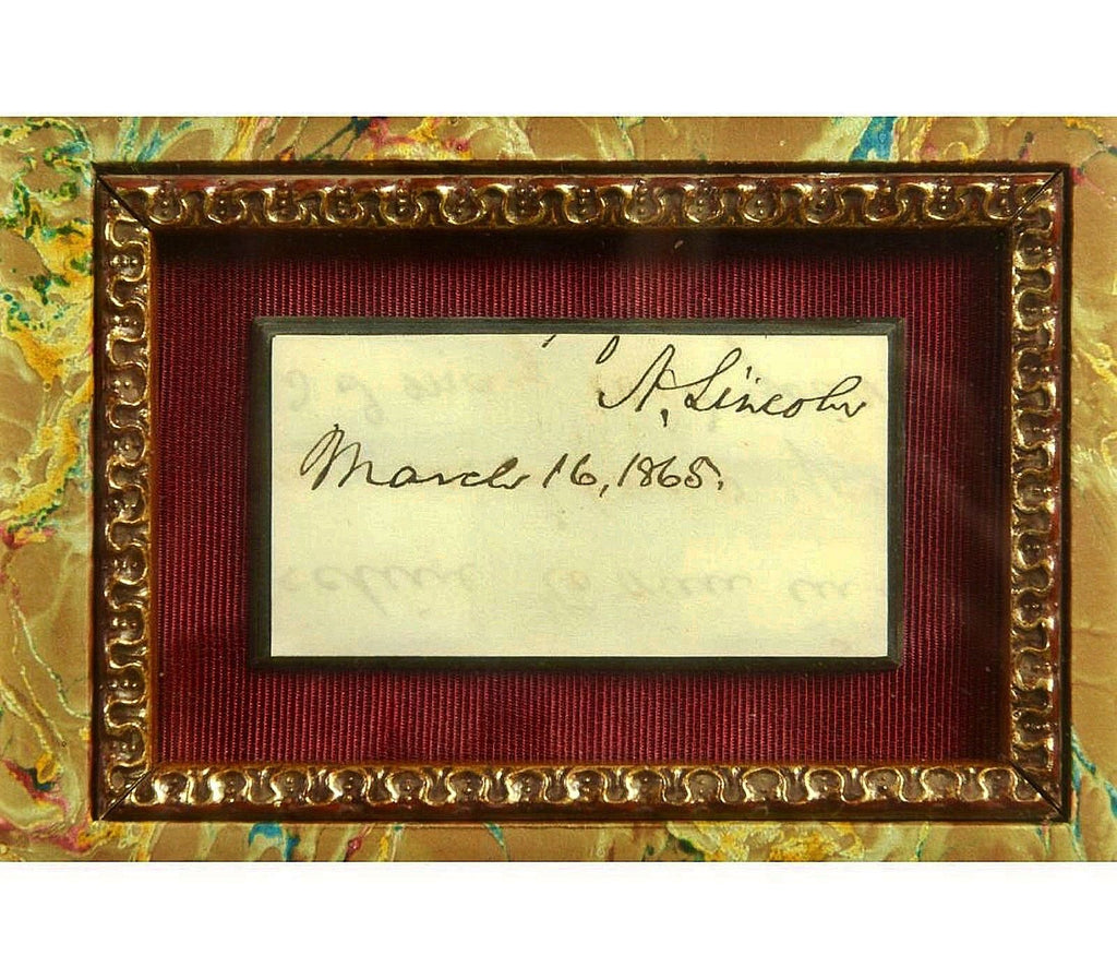 ABRAHAM LINCOLN * Autograph Endorsement Signed * ONLY DAYS BEFORE ASSASSINATION