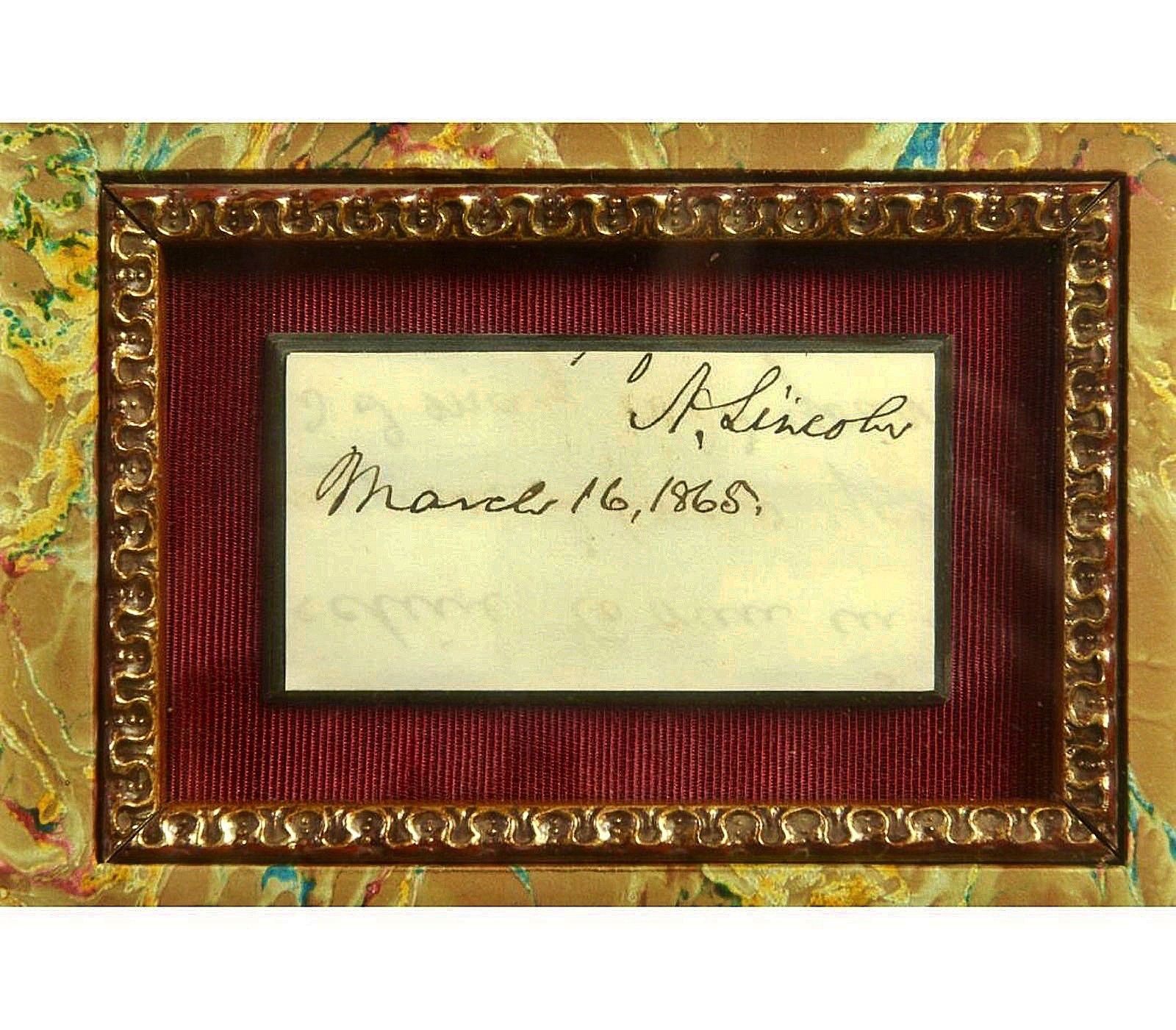 ABRAHAM LINCOLN * Autograph Endorsement Signed * ONLY DAYS BEFORE ASSASSINATION