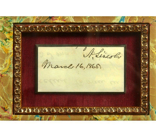 ABRAHAM LINCOLN * Autograph Endorsement Signed * ONLY DAYS BEFORE ASSASSINATION